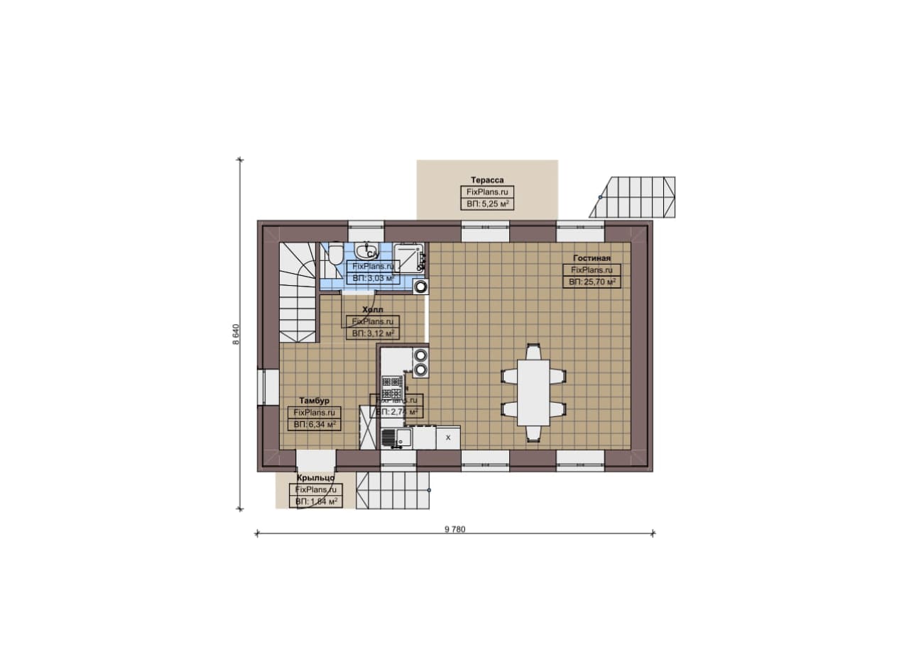 Планировка Одноэтажный дом F-14552