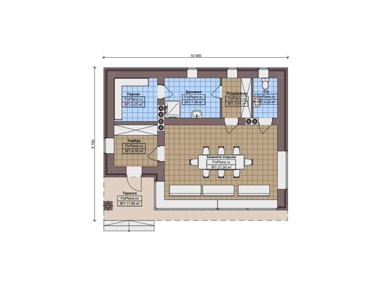 Планировка Одноэтажный дом F-15011