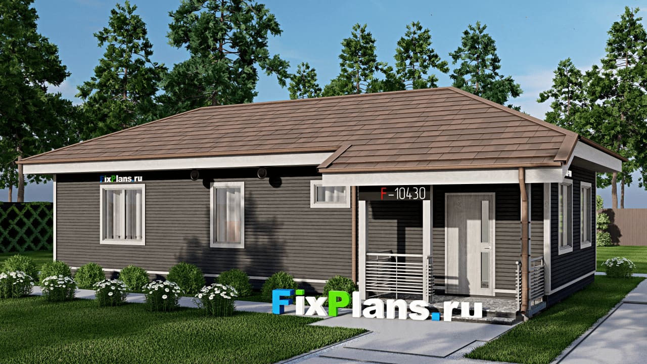 Одноэтажный дом F-10430 — фасад