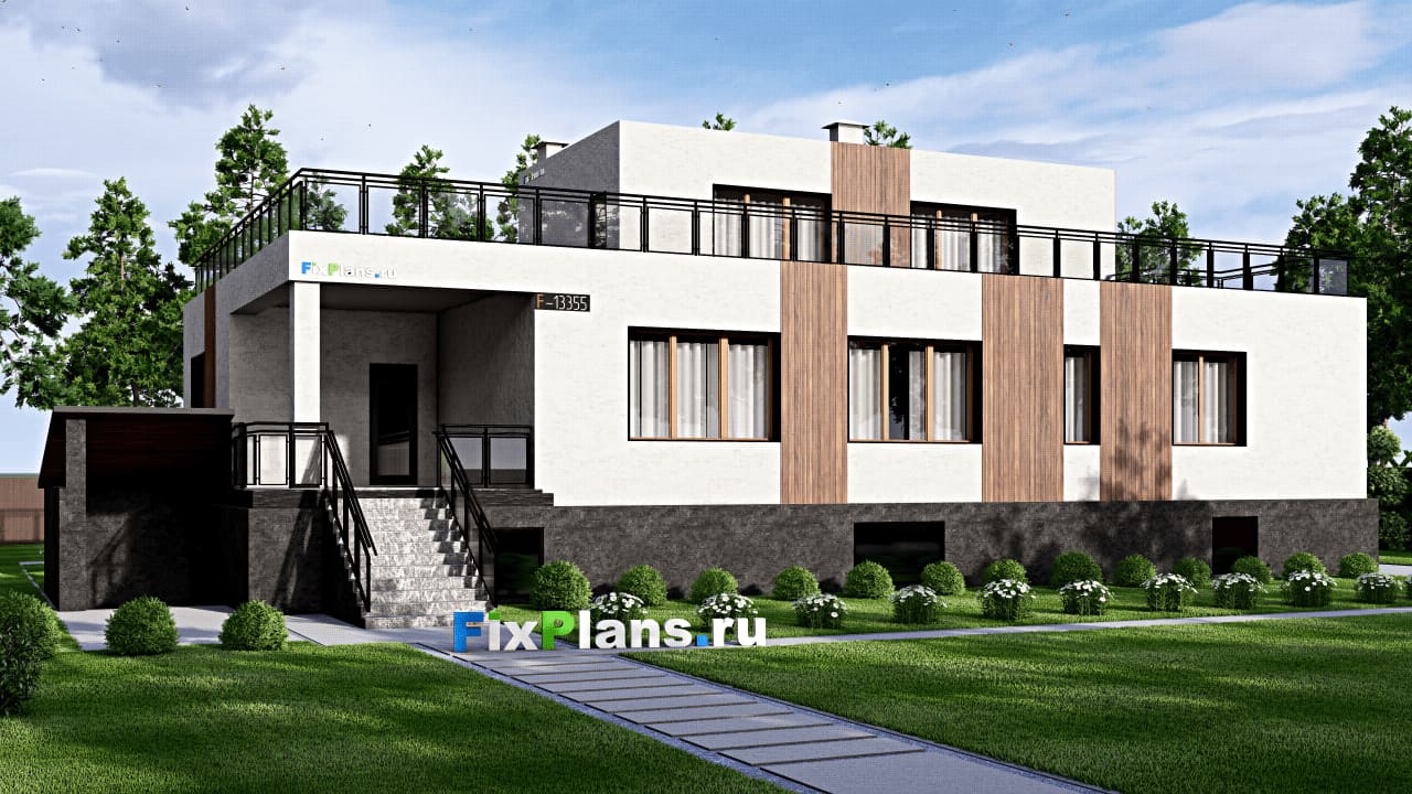 Двухэтажный дом F-13355 — фасад
