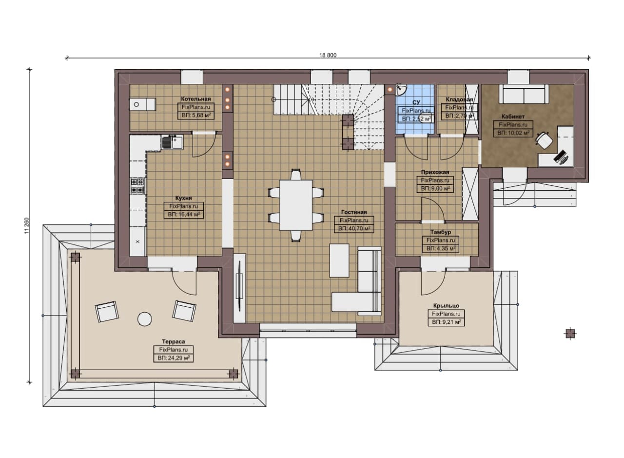 Планировка Двухэтажный дом F-20879