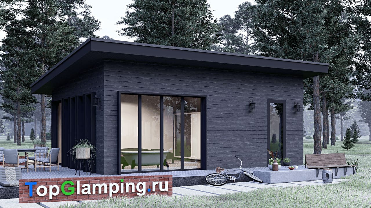 Одноэтажный дом F-22085 — фасад