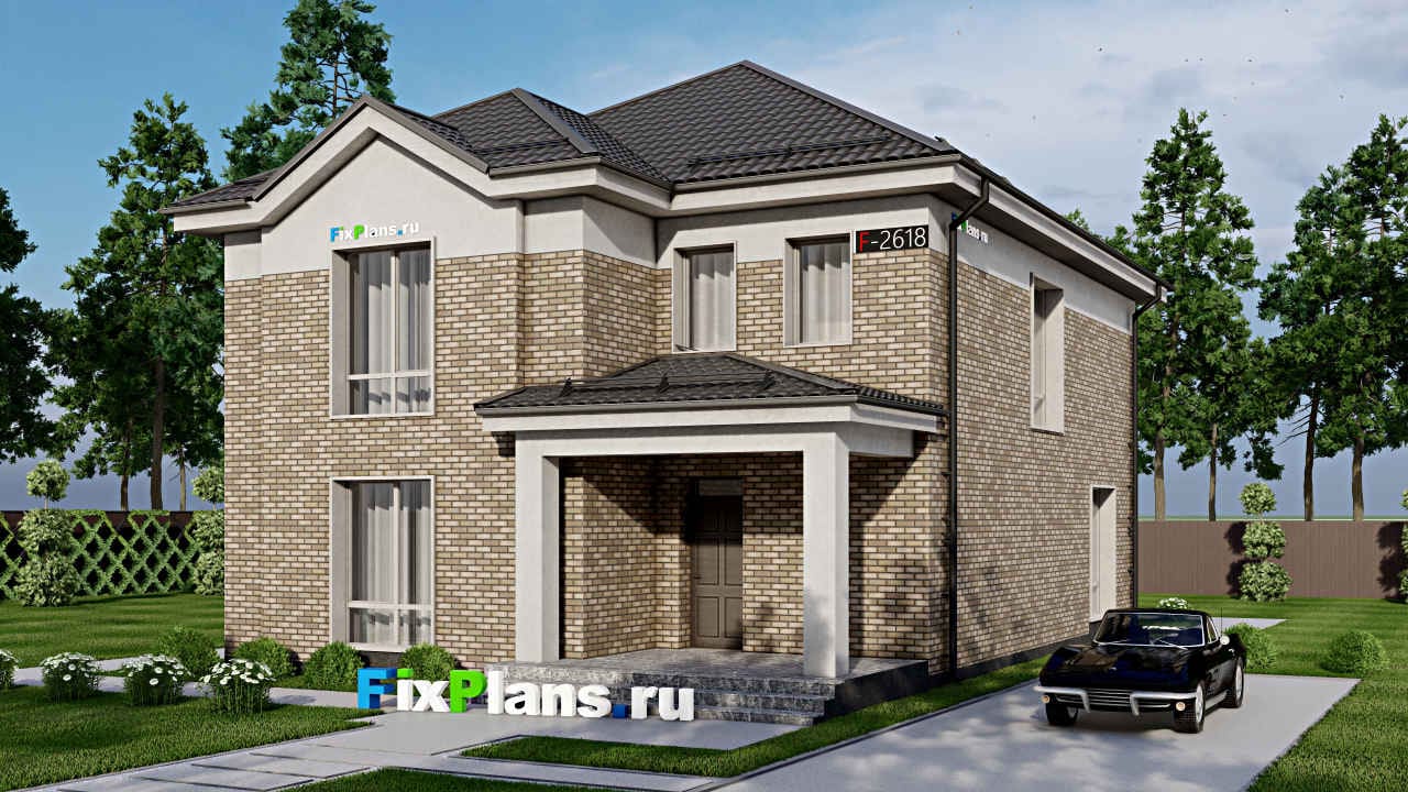 Двухэтажный дом F - 2618 — фасад